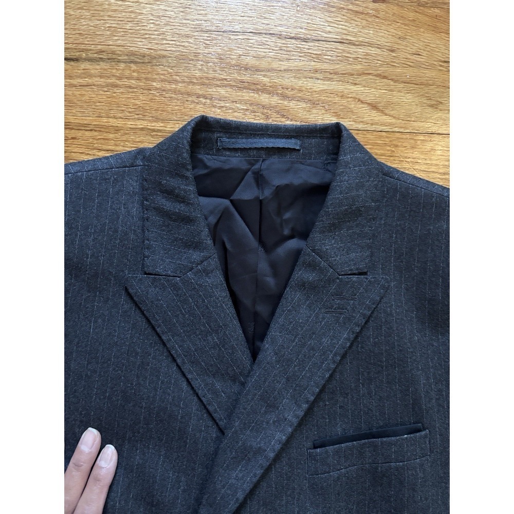 The Kooples Dark Gray Pinstripe Blazer Men's US Sz 40 Wool Fitted French Size 50 - Picture 7 of 12